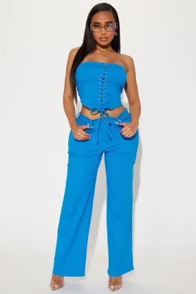 Luna Denim Pant Set - Blue