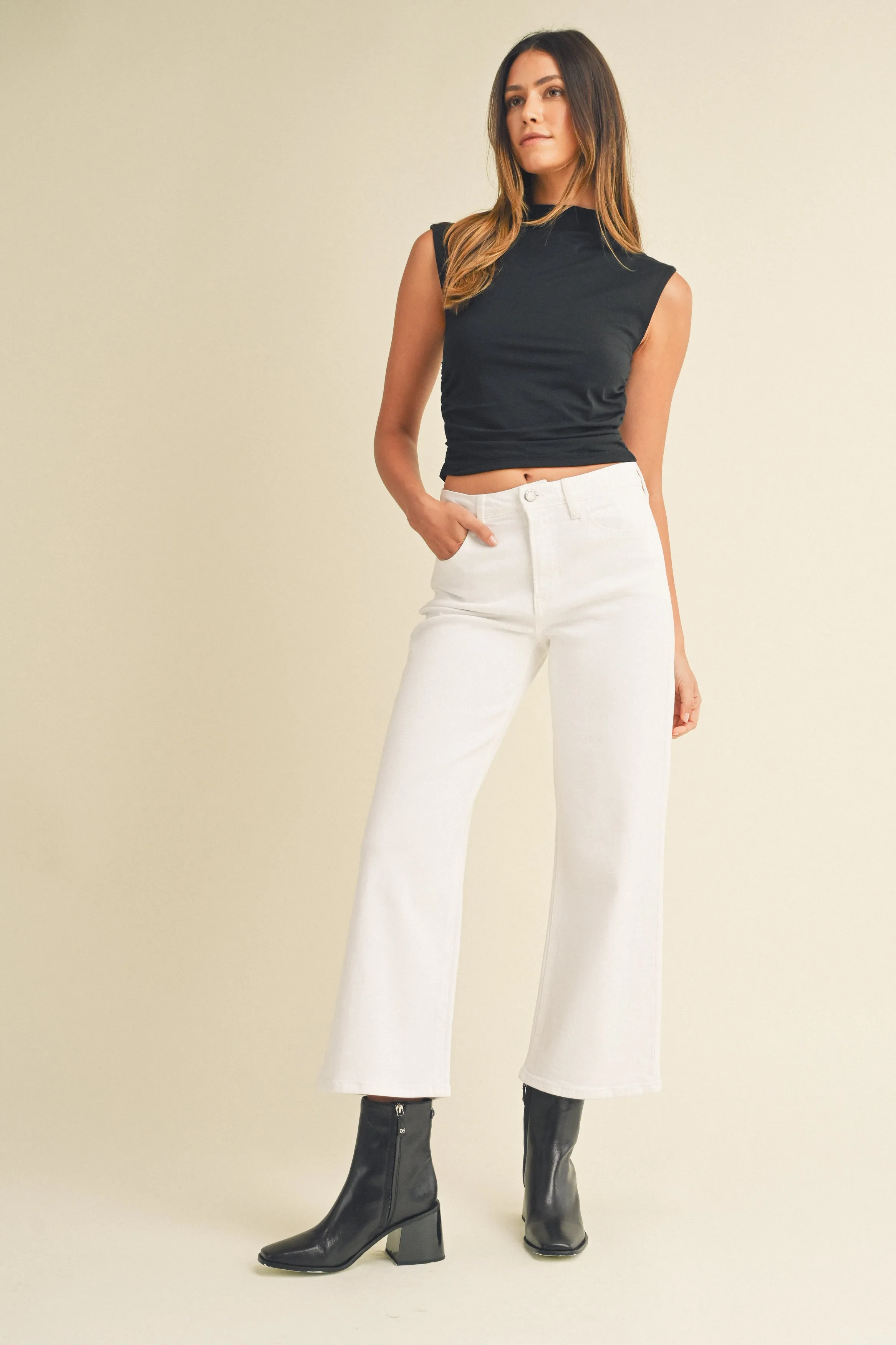 Marian Wide Leg Jeans White