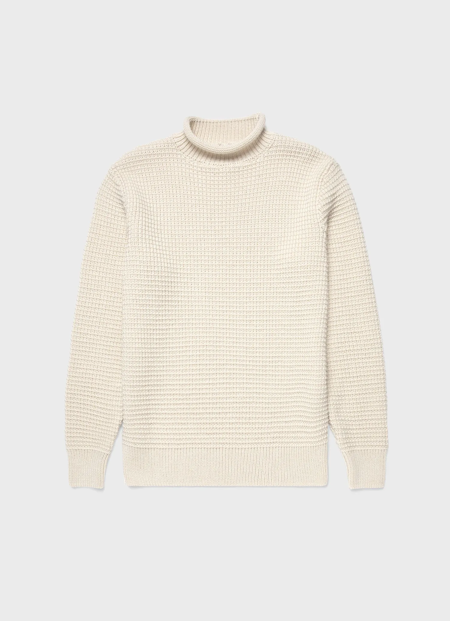 Men's Merino Fisherman Jumper in Ecru