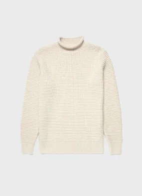 Men's Merino Fisherman Jumper in Ecru