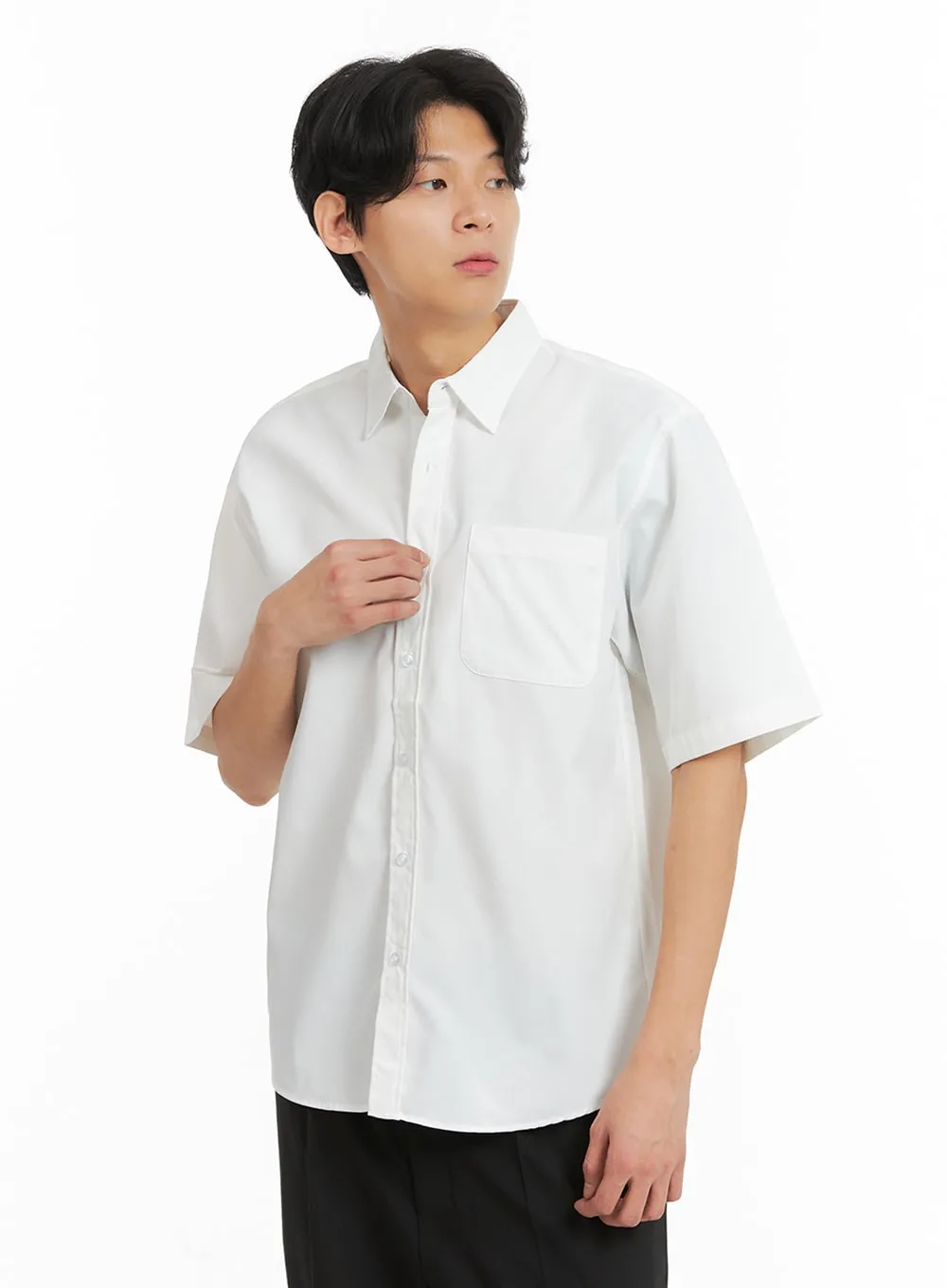 Men's Solid Cotton Buttoned Shirt IA401