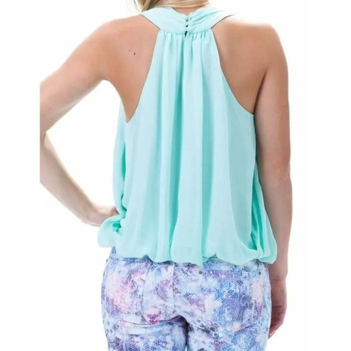 Mint Chiffon Halter Top