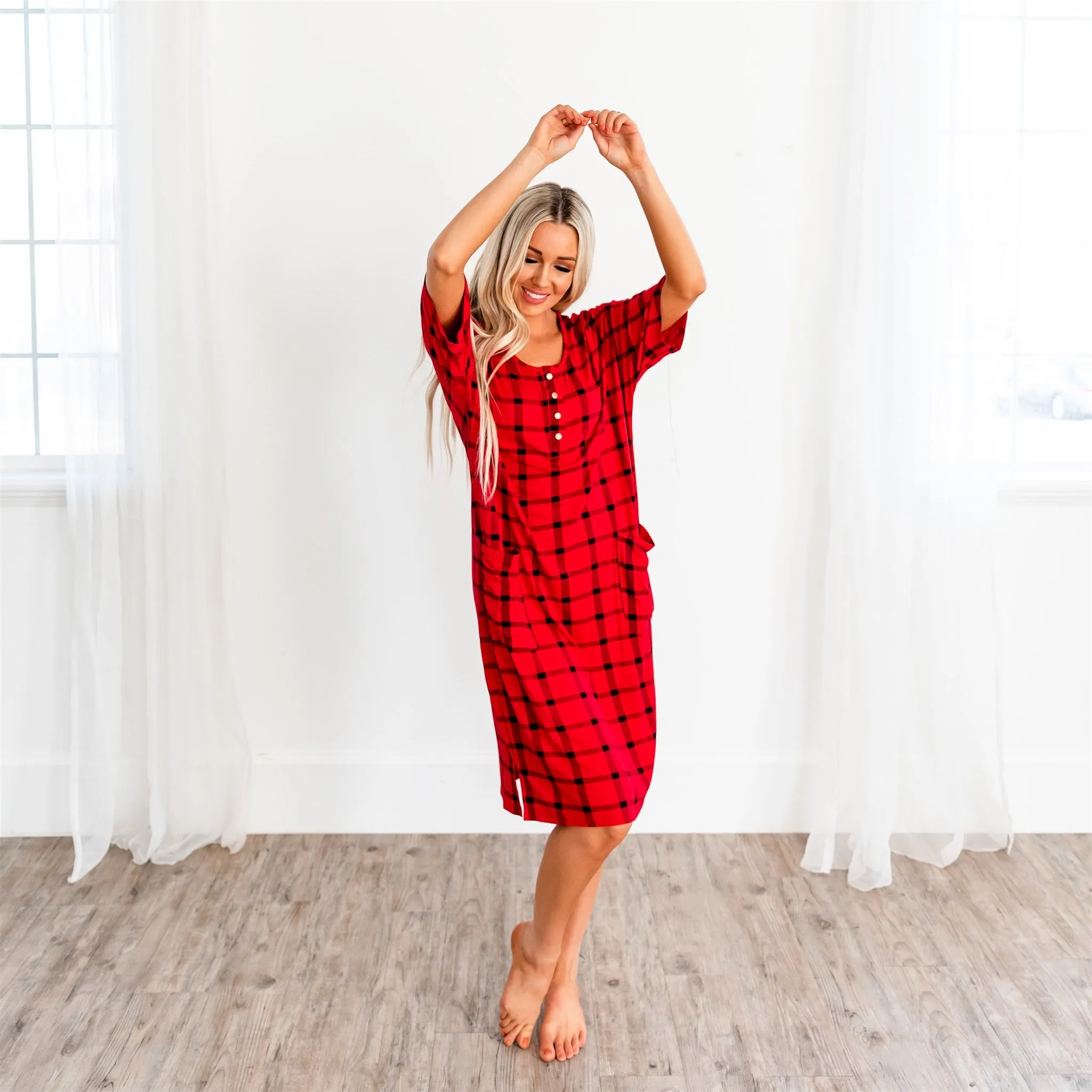 Noel House Dress: Red Plaid