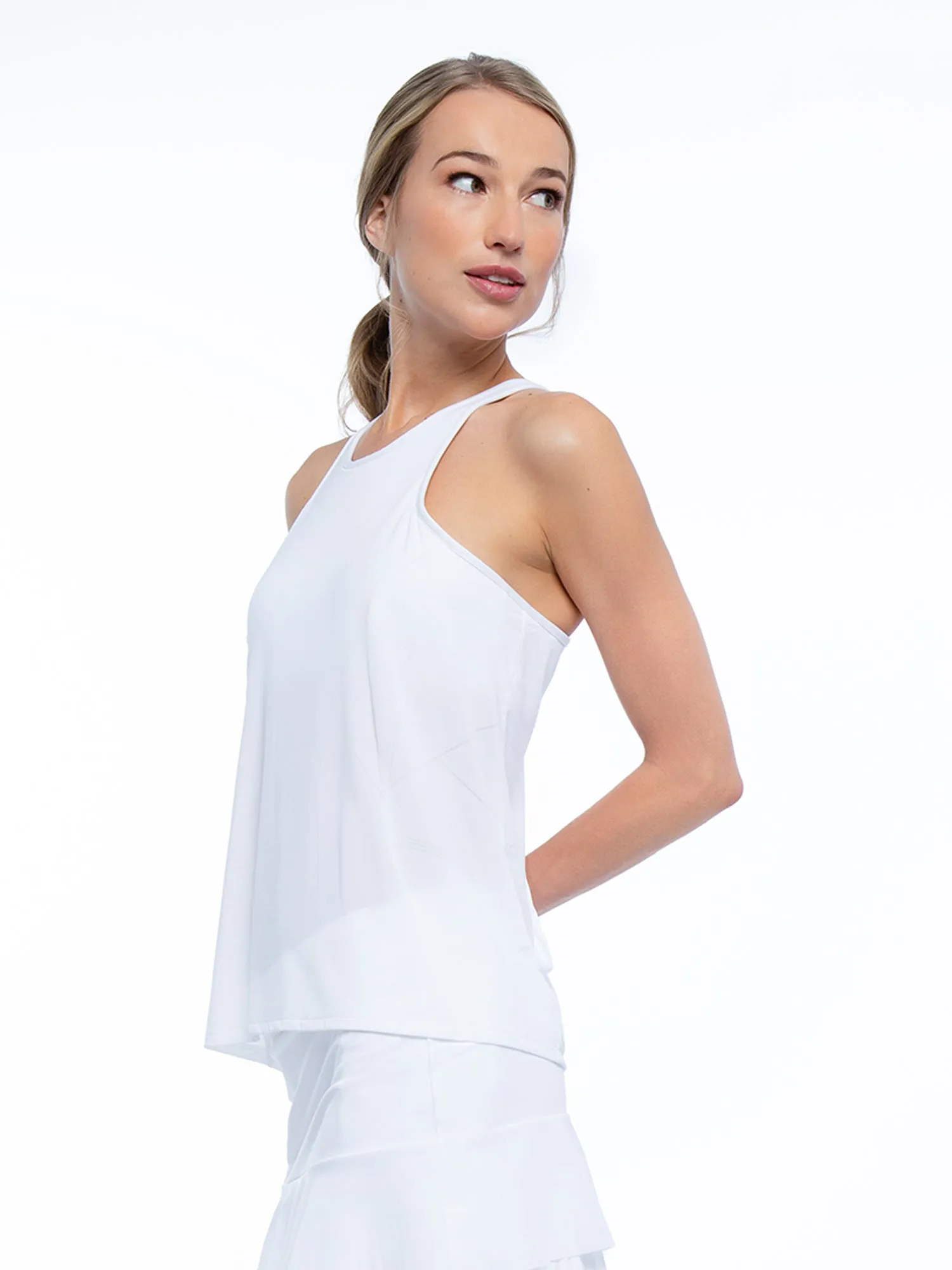 Nora Halter Neck Active & Tennis Tank - White