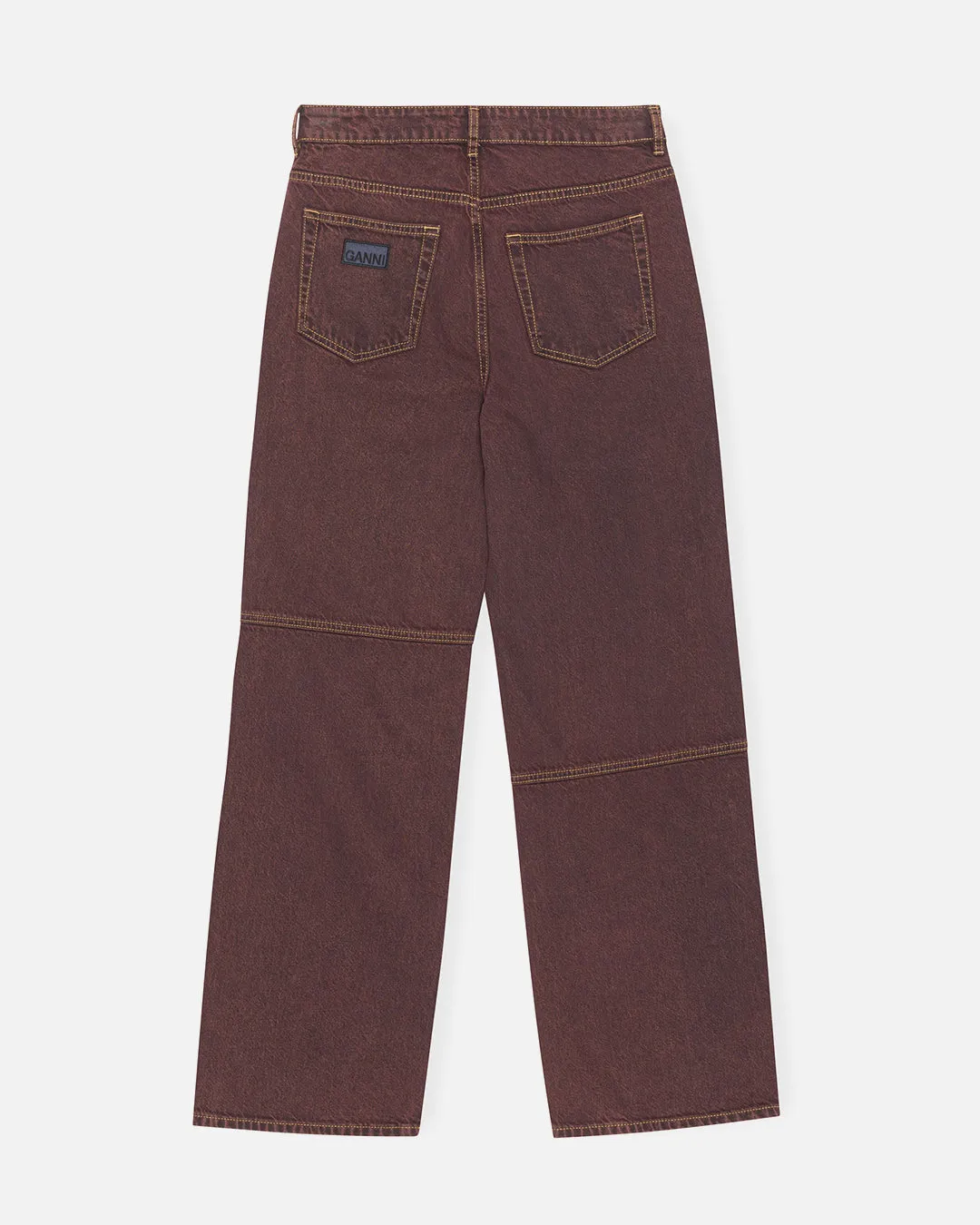 Oversized Bleach Denim Izey Jeans - Chocolate