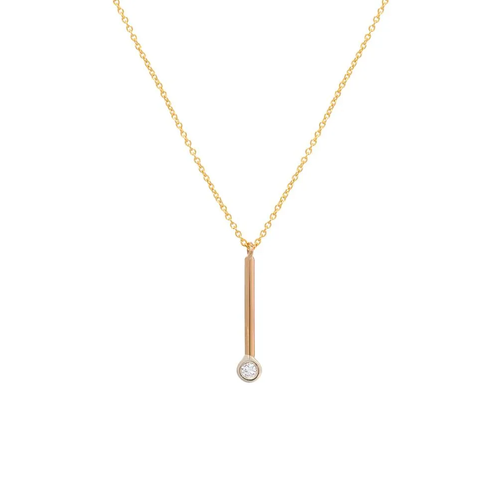 Petite Pendulum Gold Diamond Drop Necklace