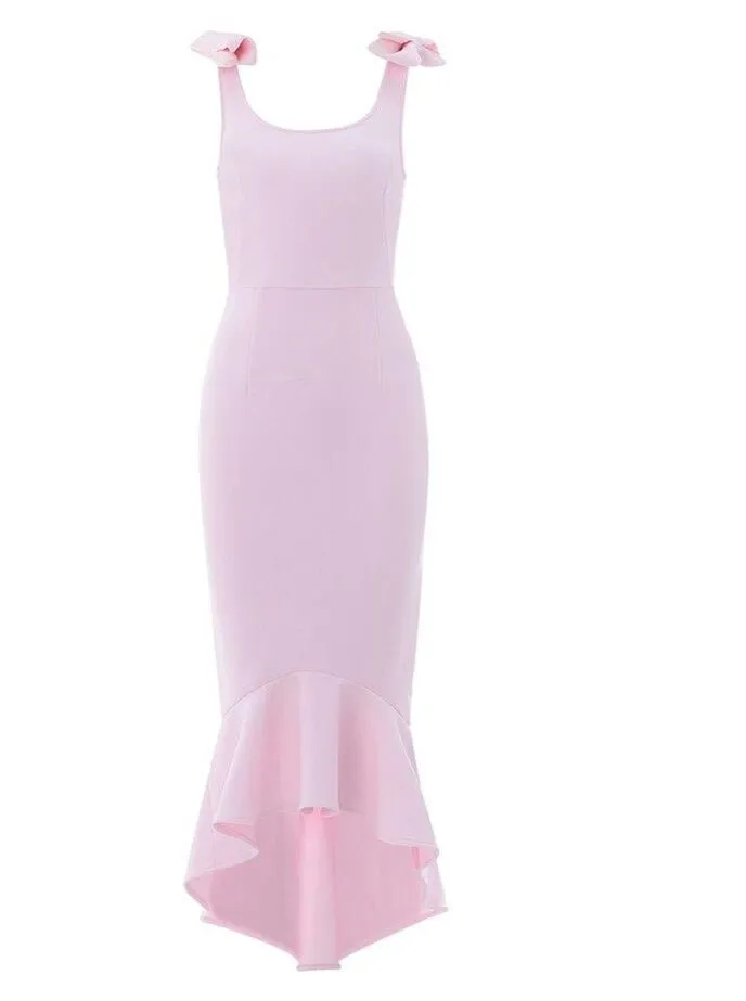 Pink Bow Bandage Spaghetti Strap Dress