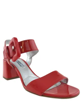 Prada Buckle Patent City Sandal Size 8.5