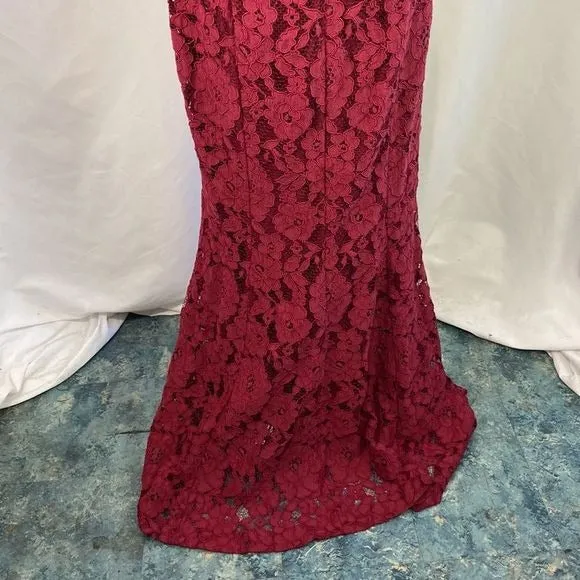 RalphLaurenWine Lace Gown