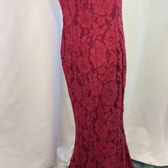 RalphLaurenWine Lace Gown