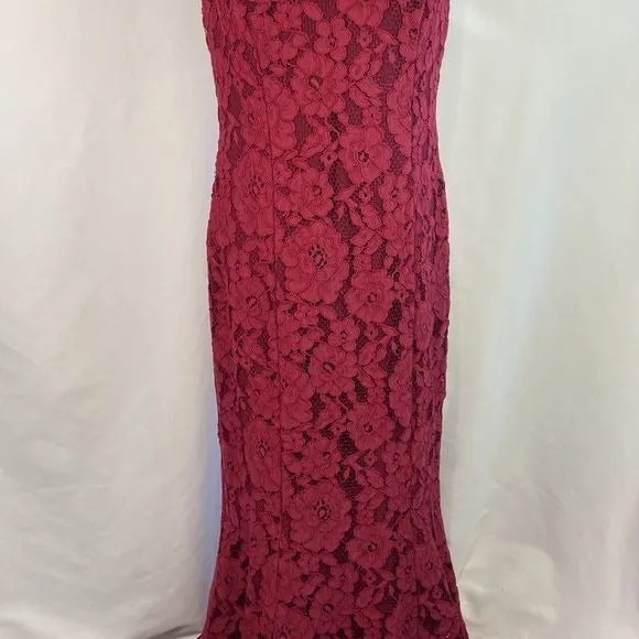 RalphLaurenWine Lace Gown