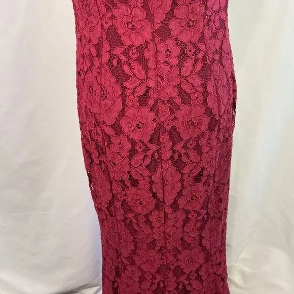 RalphLaurenWine Lace Gown