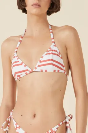 Red Stripe Halter Triangle