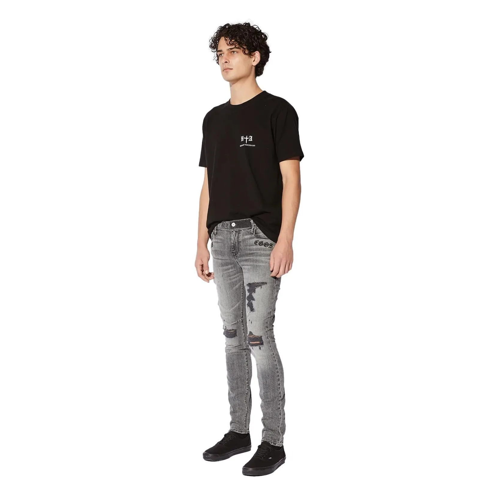 RTA CLAYTON CLASSIC PINTUCK GREY DEAD EGOS JEANS