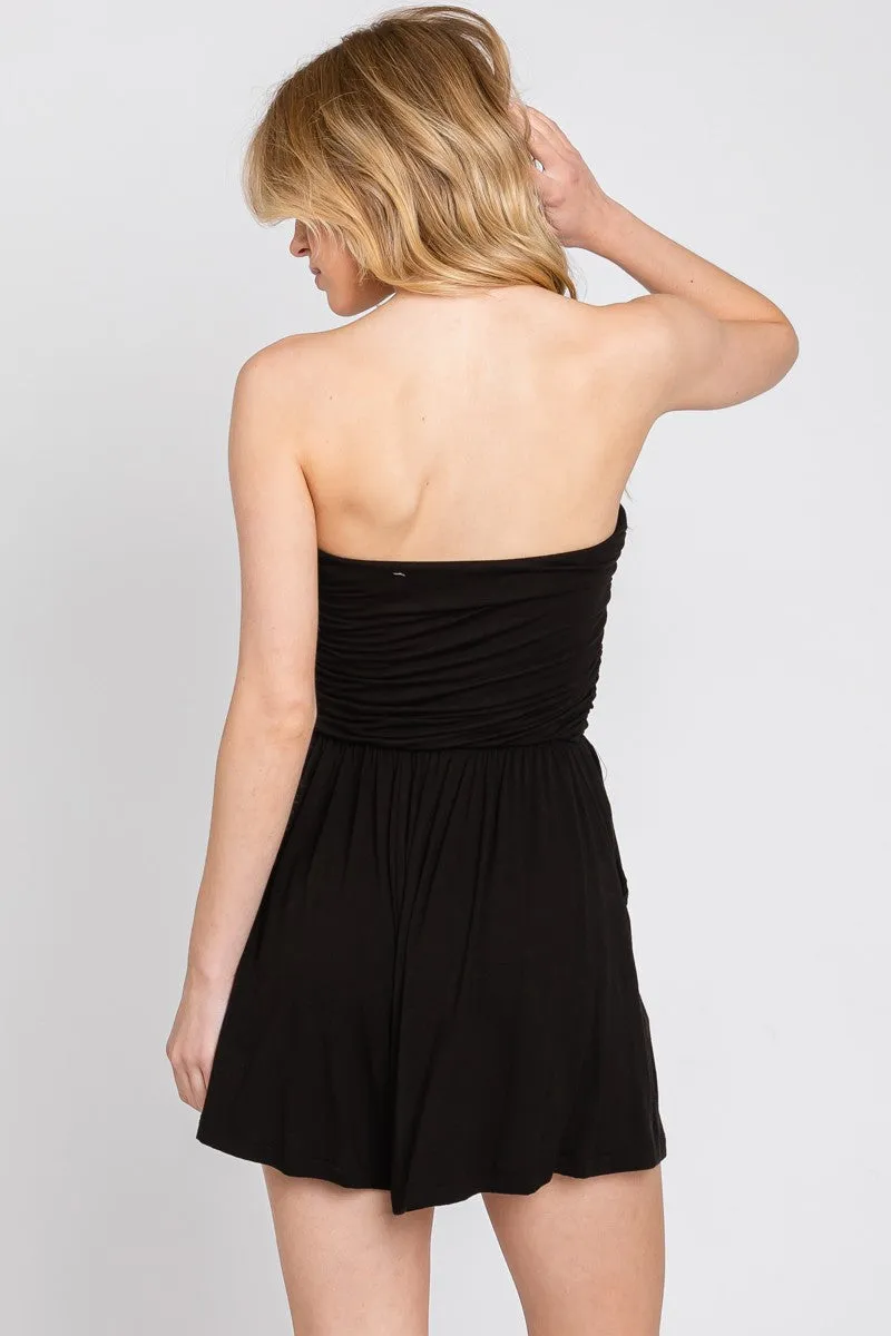 Sally Shirring Romper (Black)