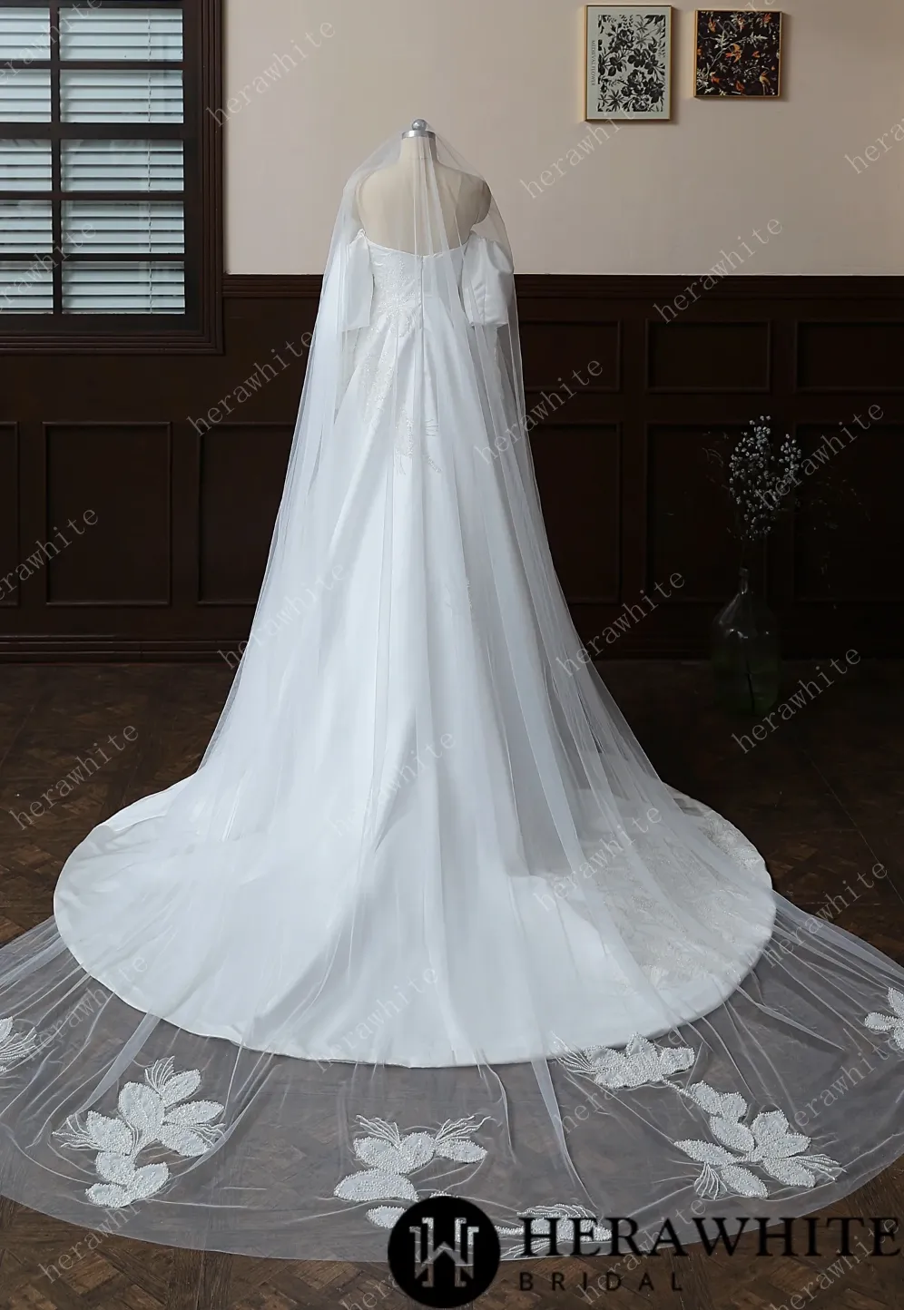 Simplicity Cathedral Length Lace Bridal Veil