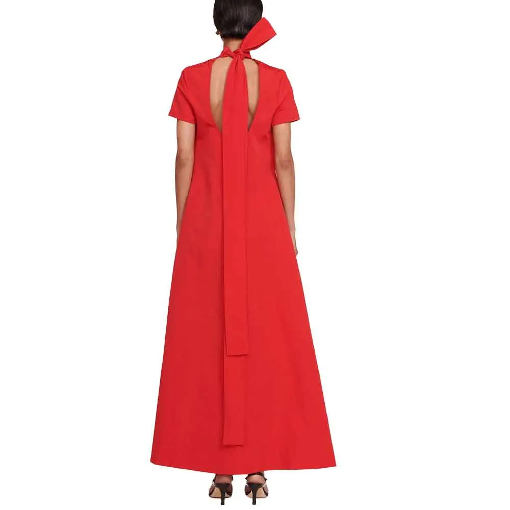 Staud Ilana Back Bow Maxi Dress