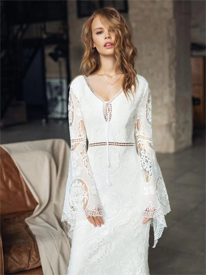 Stunning Lace Wedding Dresse Long Sleeve Delicated Custom Wedding Dress ER2001