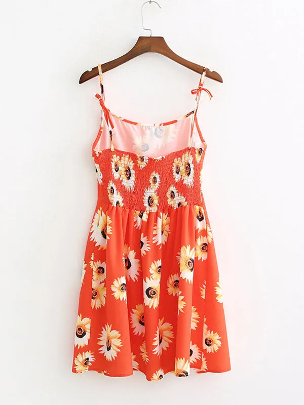 Sunflower Bright Orange Strap Dress