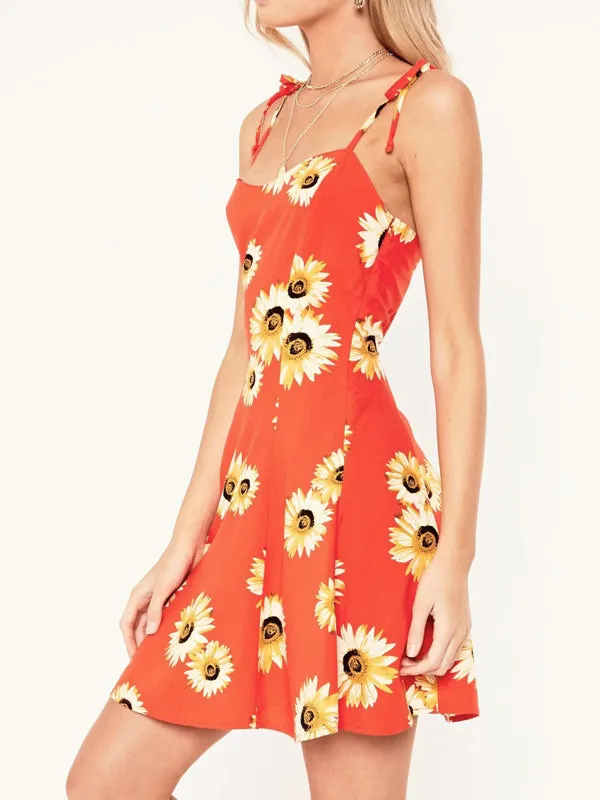 Sunflower Bright Orange Strap Dress