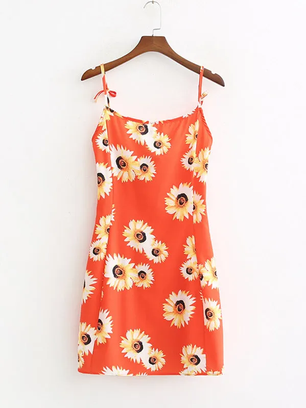 Sunflower Bright Orange Strap Dress