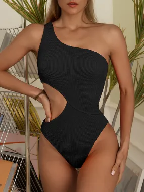 Sunset Vacation  Cutout One Shoulder One-Piece Swimwear