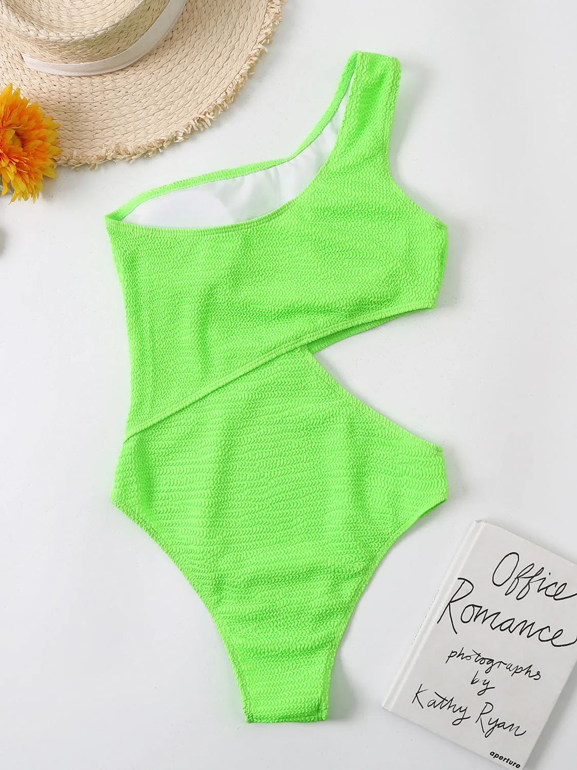 Sunset Vacation  Cutout One Shoulder One-Piece Swimwear