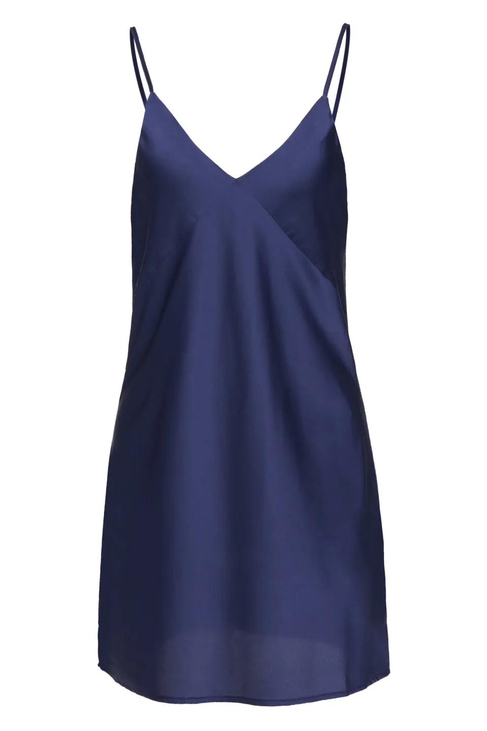 Supernatural Navy Satin Bodice Panel Bias Mini Slip Dress