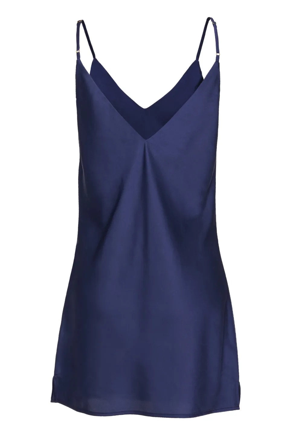 Supernatural Navy Satin Bodice Panel Bias Mini Slip Dress