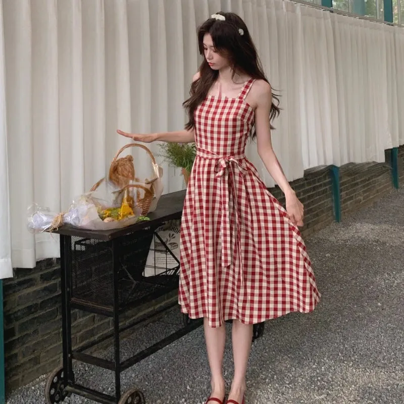 Sweet Plaid Mini Or Midi Dress