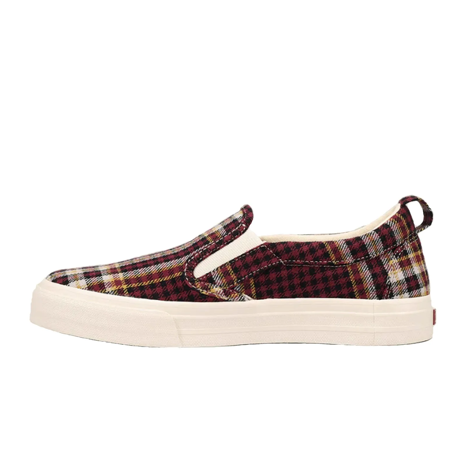 Taos Rubber Soul Slip On Sneaker (Women) - Burgundy Plaid