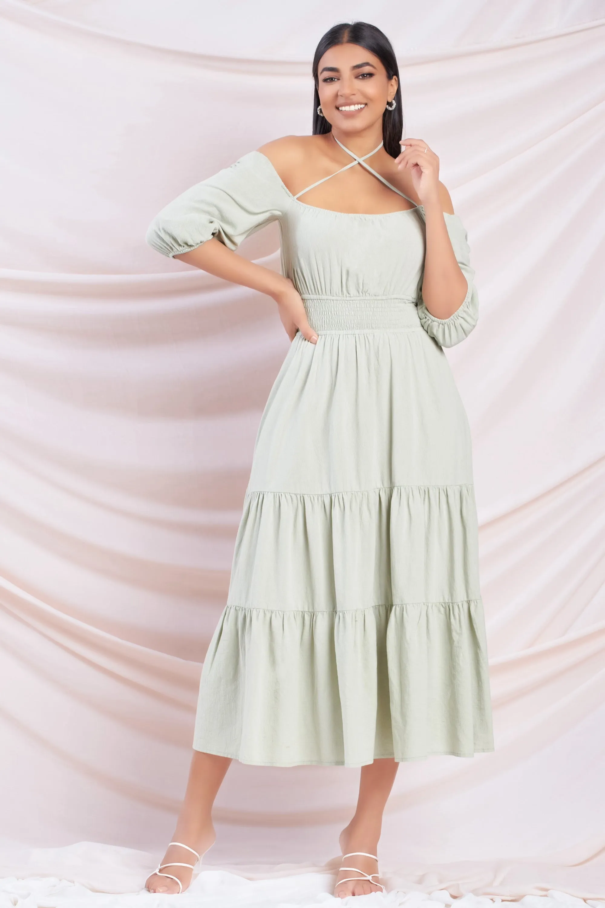 Tiered Midi Dress