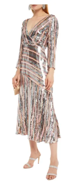 Tyra Sequin Wrap Dress