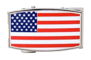 USA Flag Aston Color Dress Buckle, Fits 1 3/8 Straps