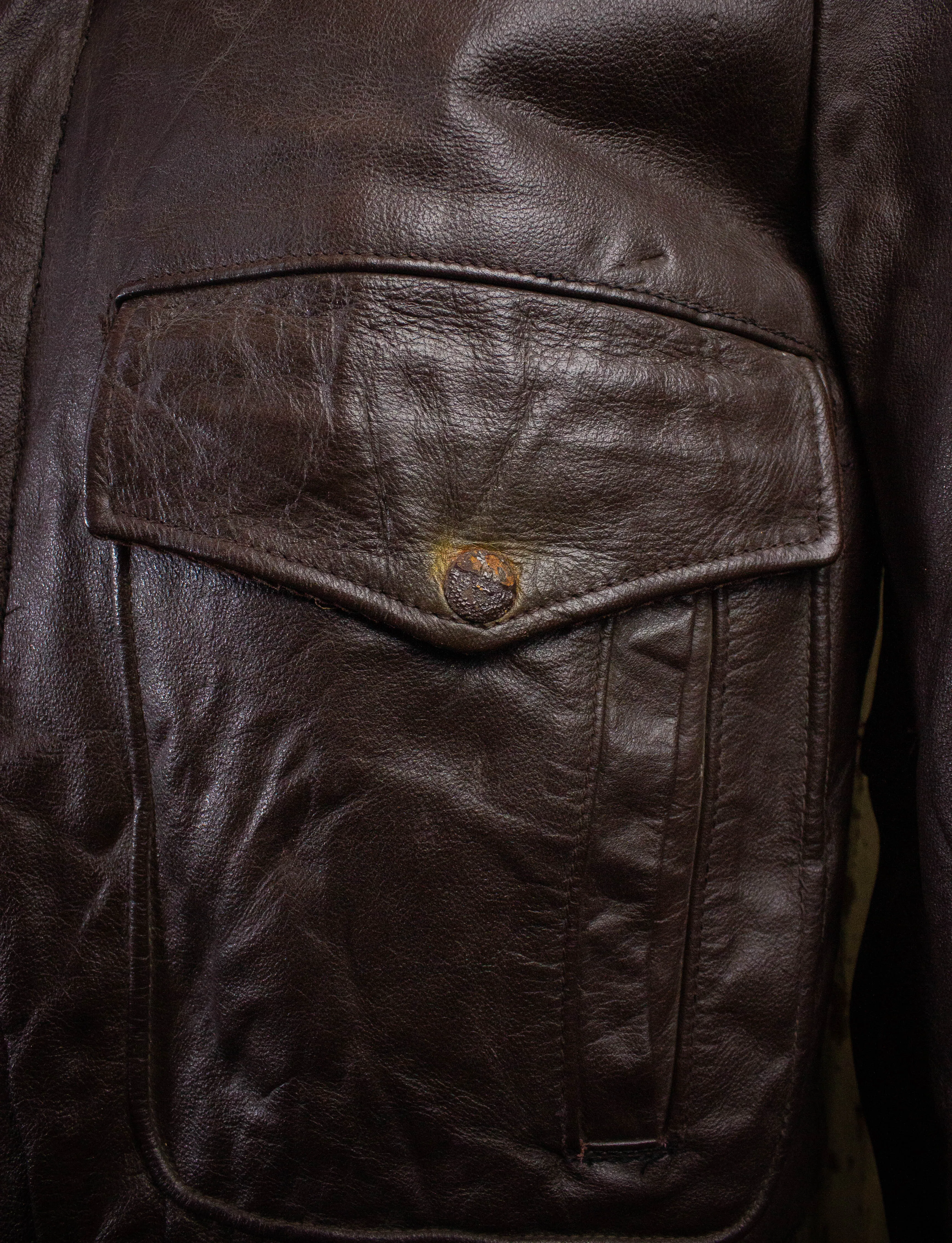 Vintage Excelled Leather Bomber Jacket 70s Brown Size 42